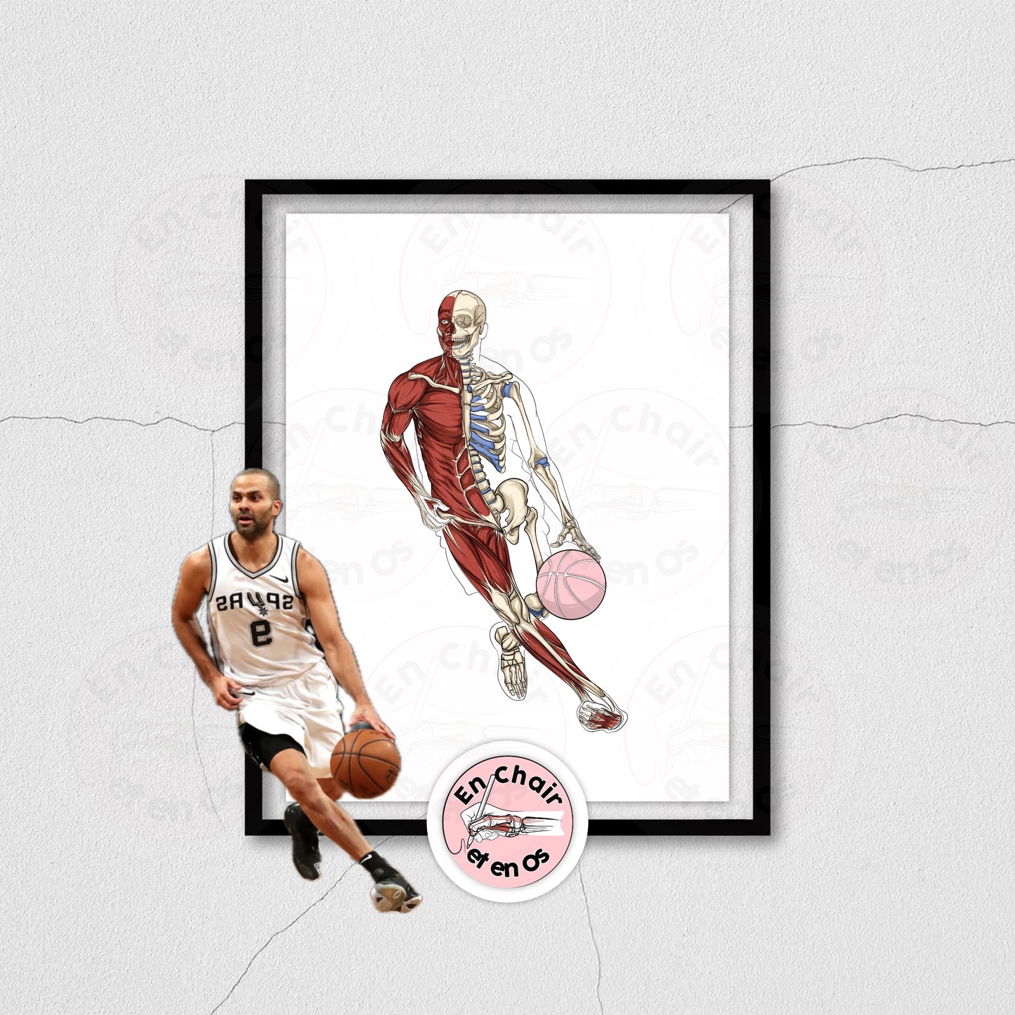 Poster Anatomique Basketball Tony Parker